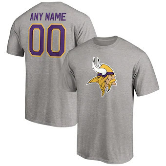 Minnesota Vikings Customized Winning Streak Name & Number T-Shirt - Heathered Gray