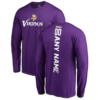Minnesota Vikings NFL Pro Line Customized Playmaker Long Sleeve T-Shirt - Purple