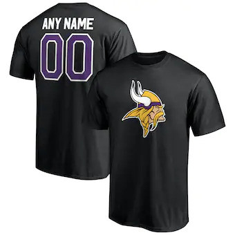 Youth Minnesota Vikings Customized Name & Number Winning Streak T-Shirt - Black