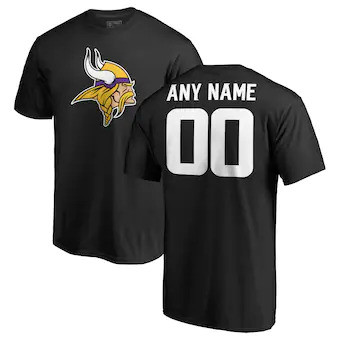 Youth Minnesota Vikings Customized Icon Name & Number T-Shirt - Black