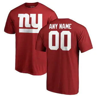 New York Giants Customized Icon Name & Number T-Shirt - Red
