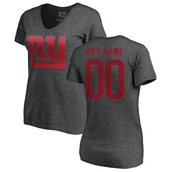 New York Giants NFL Pro Line Women's Customized One Color T-Shirt - Ash