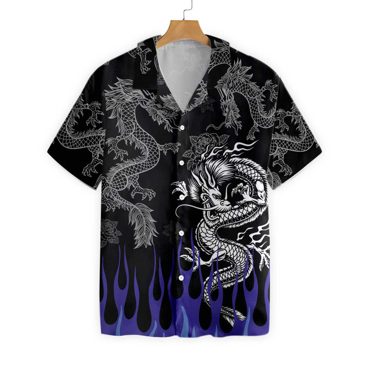 Dragon With Blue Flame Hawaiian Shirt