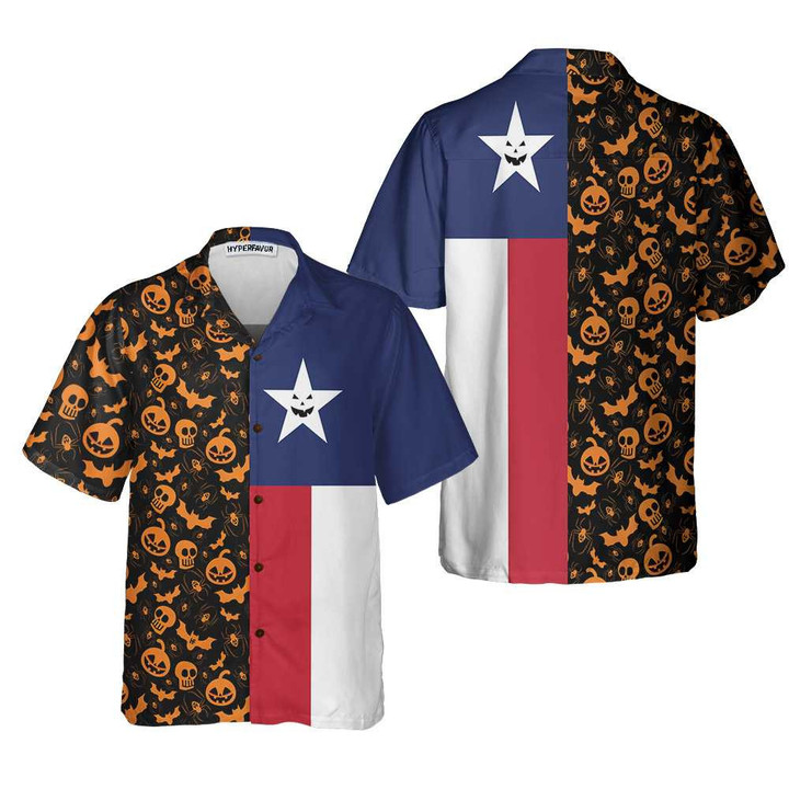 Halloween Texas Flag Hawaiian Shirt, Funny Texas Shirt For Halloween, Best Gift For Texans