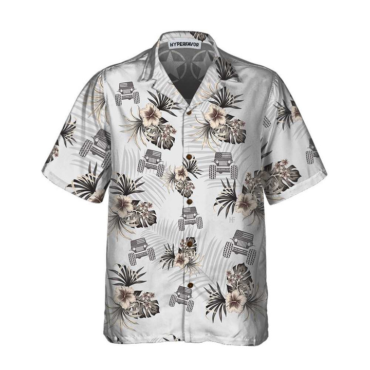 Jeep And Hibiscus Pattern Hawaiian Shirt, Tropical Jeep Shirt For Men & Women