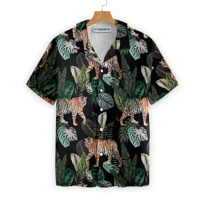 Dark Jungle Exotic Tiger Shirt For Men Hawaiian Shirt