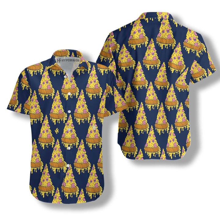 Pizza Skull Pattern Shirt Hawaiian Shirt