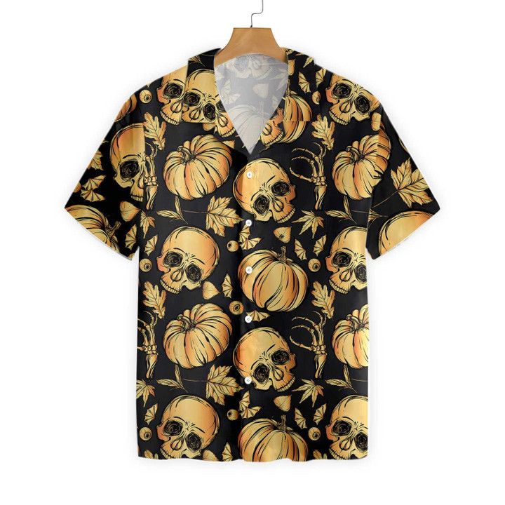 Pumpkin & Skull Halloween Hawaiian Shirt