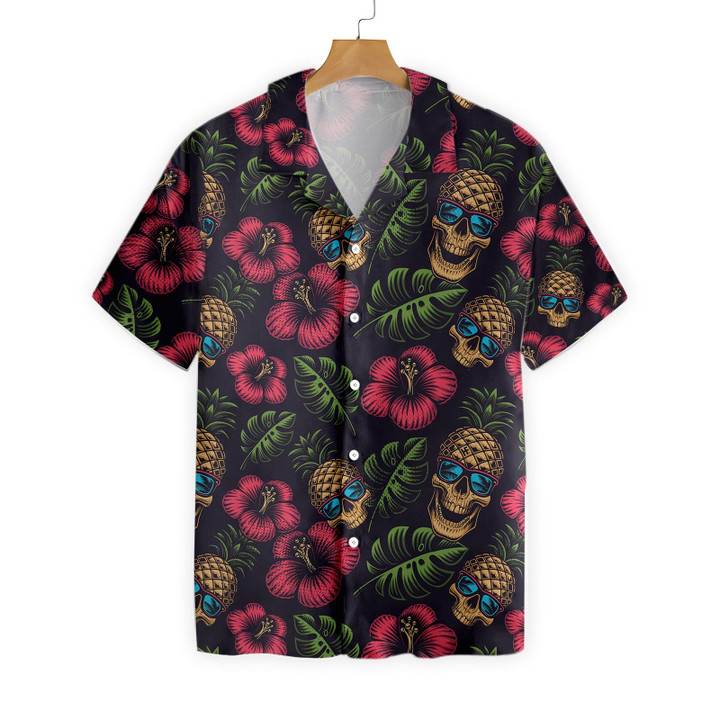 Pineapple Skull Black Hawaiian Shirt