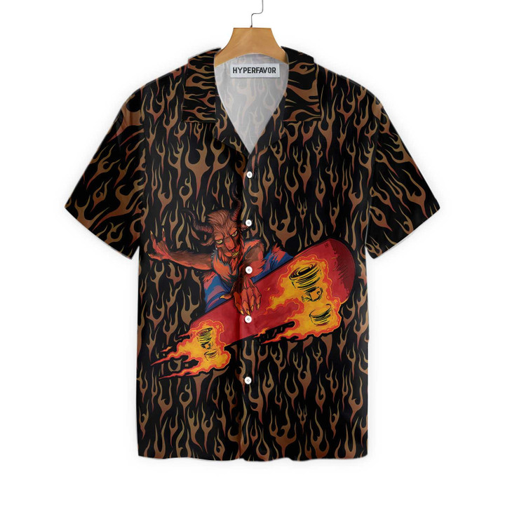 Skating Satan Gothic Hawaiian Shirt, Goth Hawaiian Shirt For Men And Women