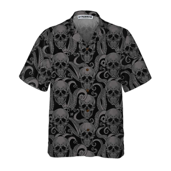 Octopus Tentacles And Skull Hawaiian Shirt, Cool Octopus Hawaiian Shirt, Skull Octopus Shirt For Men And Women