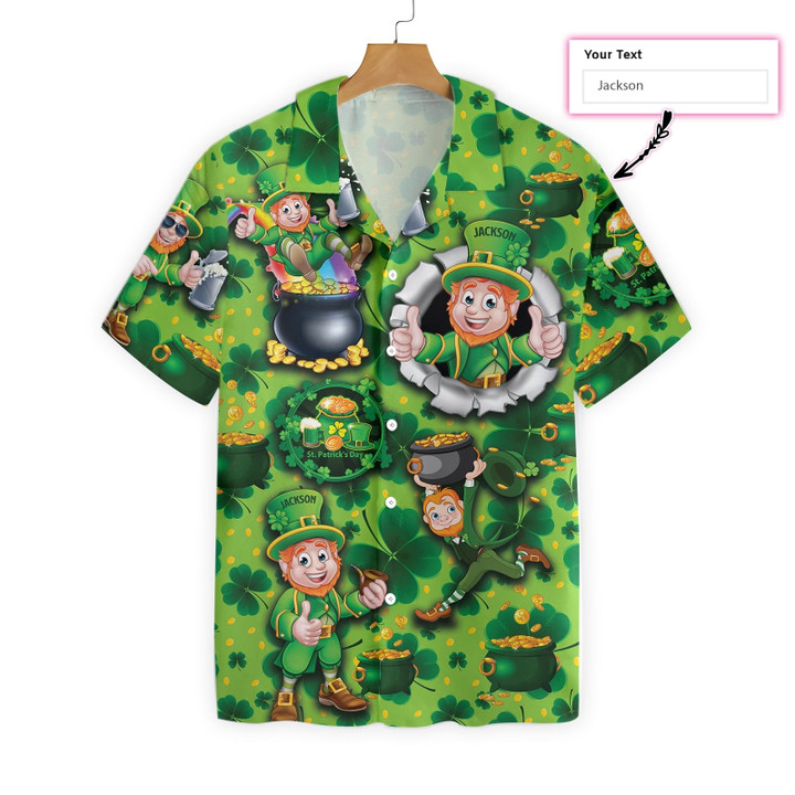 Personalized Name Leprechaun Happy Saint Patricks's Day EZ12 0501 Custom Hawaiian Shirt