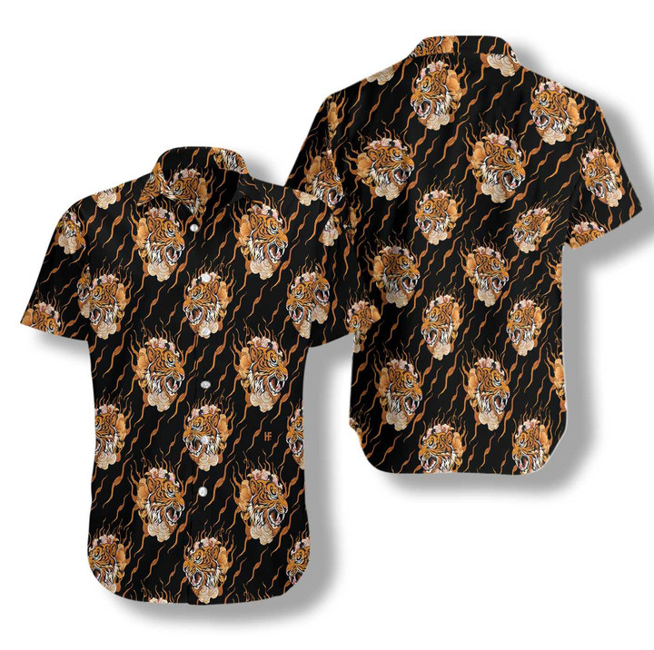 Oriental Tattoo Style Tiger Hawaiian Shirt
