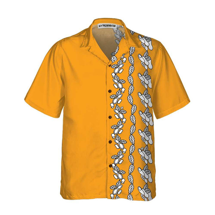 Peanut Leaves Hawaiian Shirt, Cute Peanut Butter Shirt Design, Yellow Peanut Butter Themed Shirt For Adults