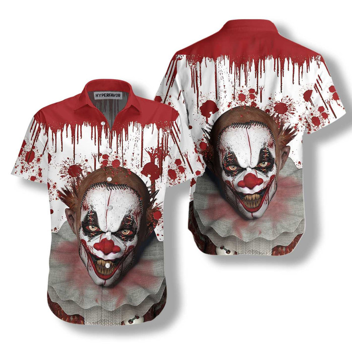 Scary Halloween Clown Faces Hawaiian Shirt