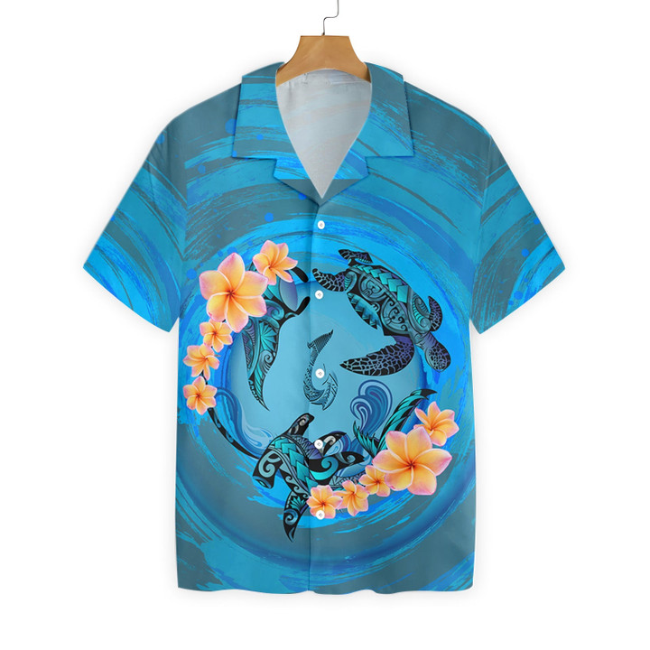 Marquesas Islands Blue Plumeria Animal Tattoo EZ05 0207 Hawaiian Shirt