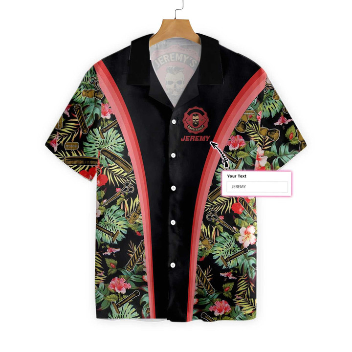 Personalized Name Barber Tropical Custom Hawaiian Shirt