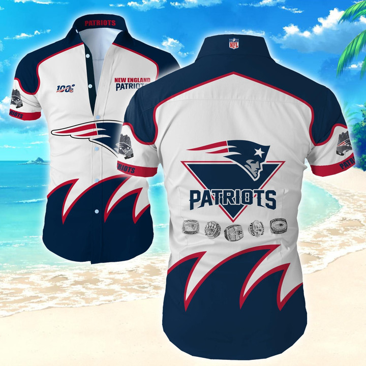 Nfl New England Patriots Hawaiian Shirt Tropical Shirt Mens Summer Button Up Shirt For Men Beach Wear Short Sleeve Hawaii Shirt