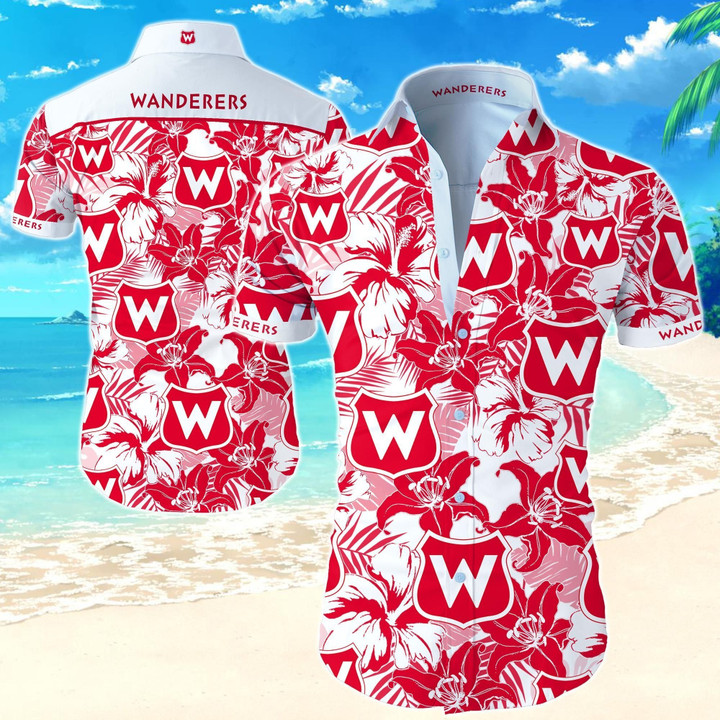 Montreal Wanderers Hawaiian Shirt Summer Button Up Shirt For Men Beach Wear Short Sleeve Hawaii Shirt