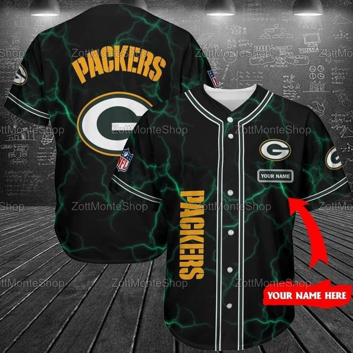 Green Bay Packers NFL Personaized Baseball Shirt - Baseball Jersey LF