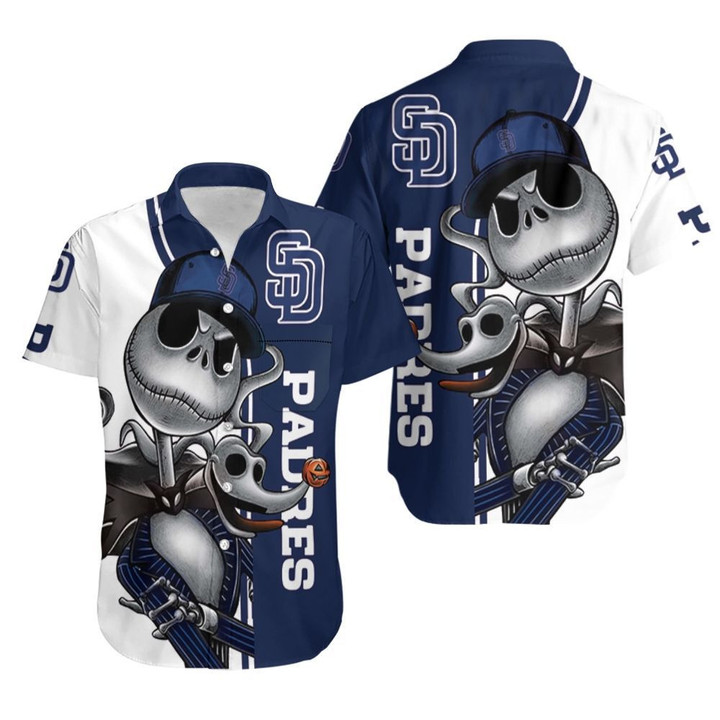 San Diego Padres jack skellington and zero Hawaiian Shirt