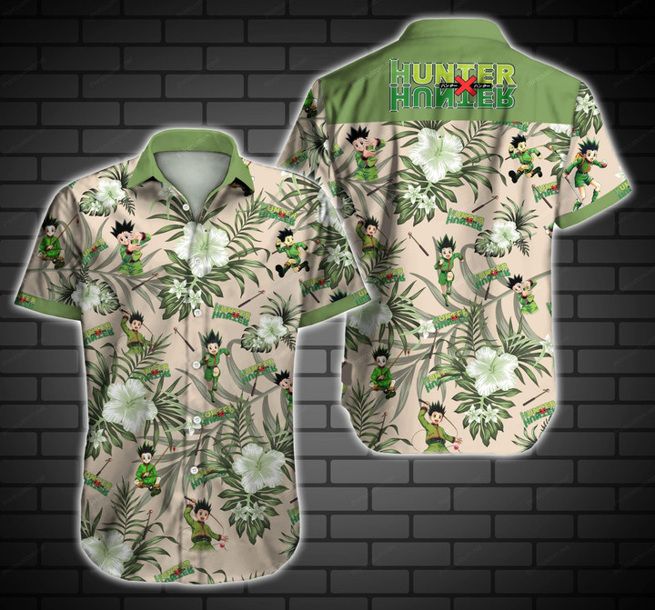 Tlmus-hunter Hunter Hawaii Shirt Summer Button Up Shirt For Men Beach Wear Short Sleeve Hawaii Shirt
