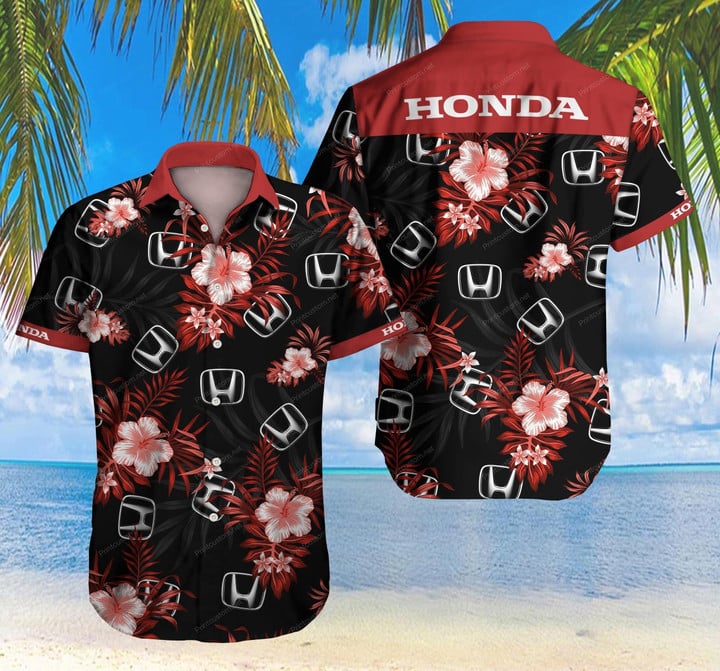 Tlmus Honda Hawaii Shirt Ver2 Summer Button Up Shirt For Men Beach Wear Short Sleeve Hawaii Shirt