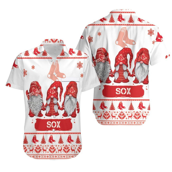 Christmas Gnomes Boston Red Soxugly Sweatshirt Christmas 3D Hawaiian Shirt