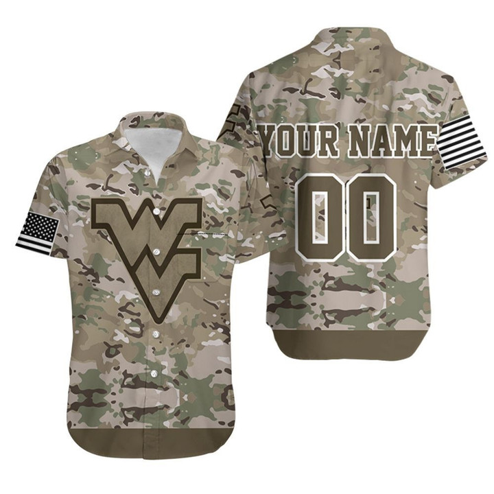 West Virginia Mountaineers Camouflage Veteran 3d Personalized Hawaiian Shirt