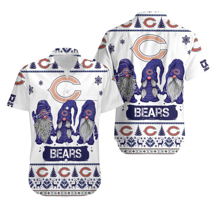 Christmas Gnomes Chicago Bears Ugly Sweatshirt Christmas 3D Hawaiian Shirt