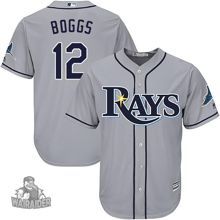 Rays #12 Wade Boggs Grey Stitched Baseball Jersey
