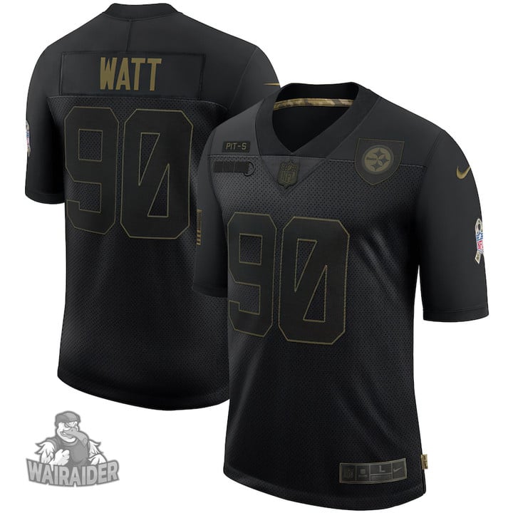 Steelers 90 T.J. Watt Black 2020 Salute To Service Limited Jersey