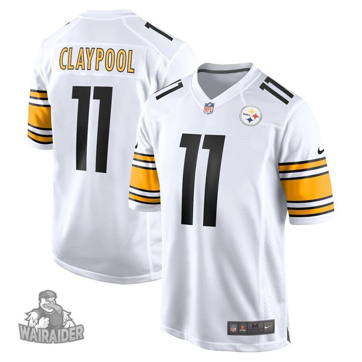 Pittsburgh Steelers Game Road Jersey White Chase Claypool Mens Jersey