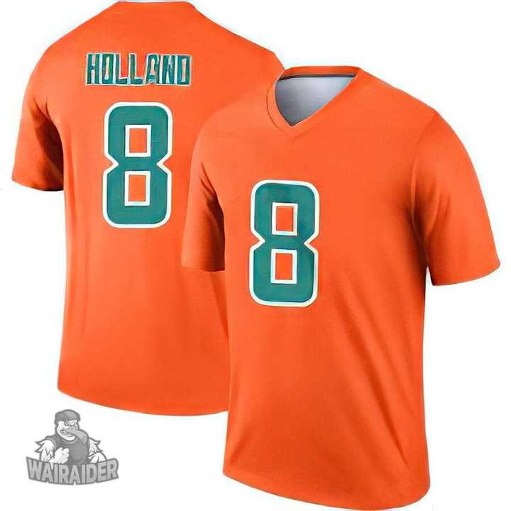Men's Jevon Holland Orange Version Miami Dolphins Jersey