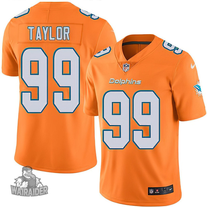 Miami Dolphins #99 Jason Taylor Orange Men's Stitched NFL Limited Rush Jersey