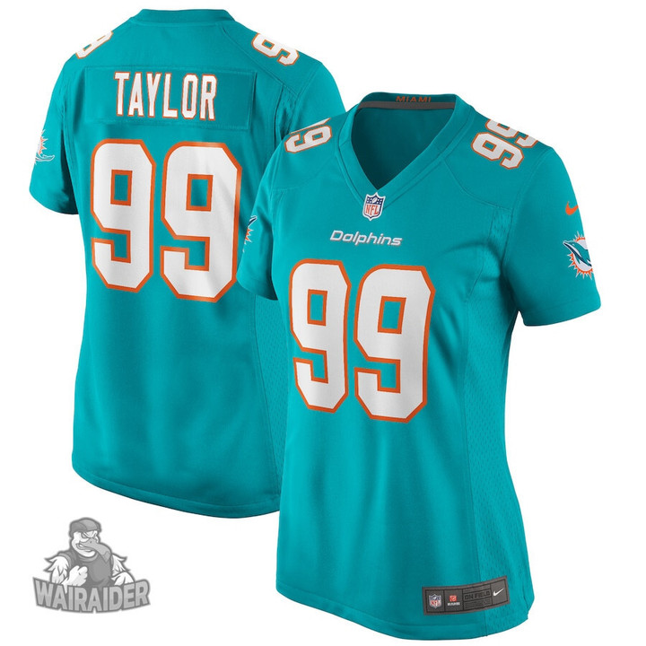 Women's Jason Taylor Aqua Miami Dolphins Game Retired Player Jersey