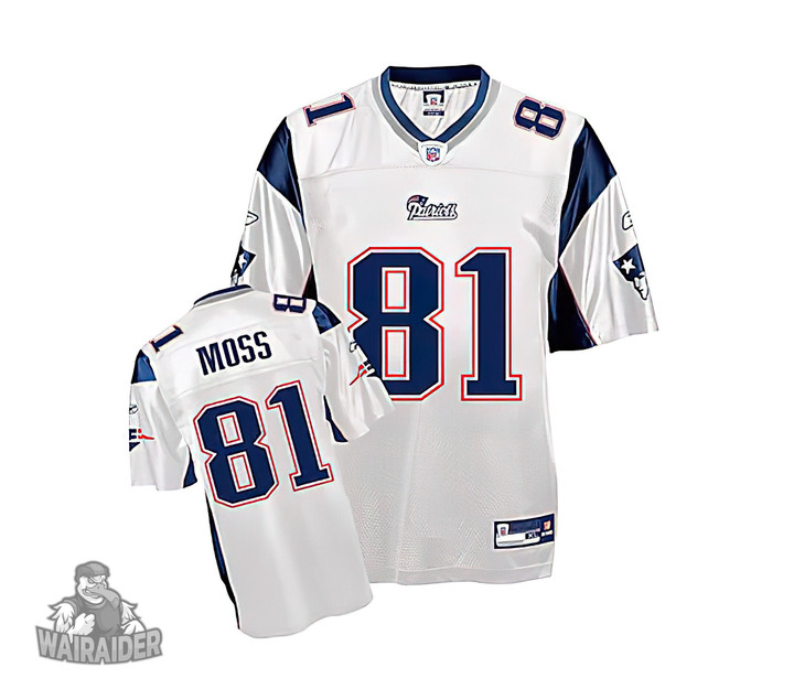Men's Randy Moss White New England Patriots Replica Jersey