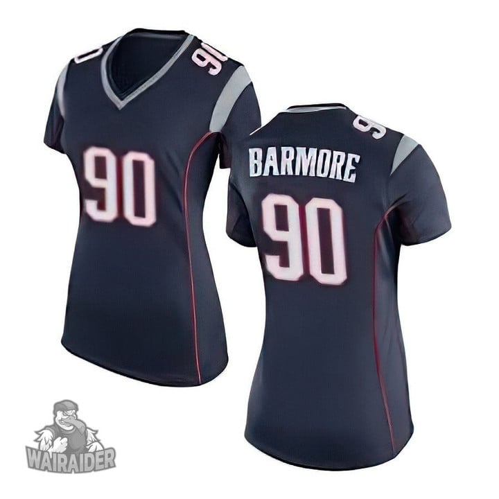 Women's Christian Barmore Navy Version New England Patriots Player Game Jersey