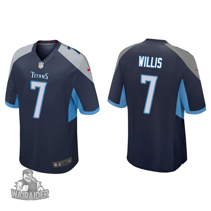 Men's Tennessee Titans Malik Willis Navy 2022 NFL Draft Game Jersey