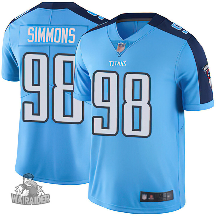 Titans #98 Jeffery Simmons Light Blue Stitched Football Limited Rush Jersey