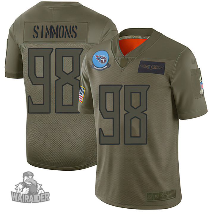 Titans #98 Jeffery Simmons Camo Men's Stitched NFL Limited 2019 Salute To Service Jersey