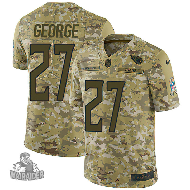 Titans #27 Eddie George Camo Men's Stitched NFL Limited 2018 Salute To Service Jersey
