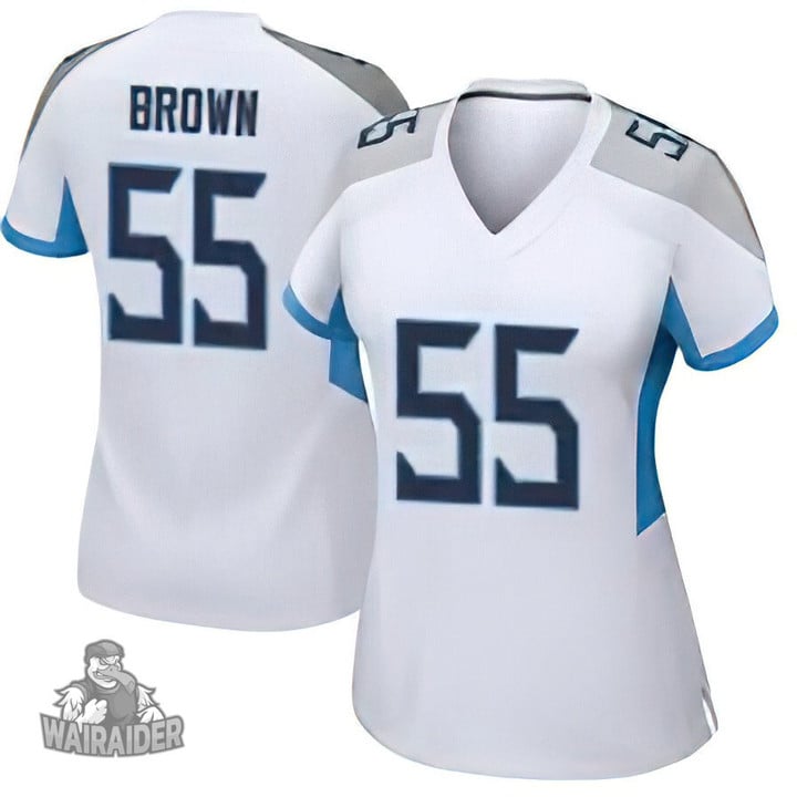 Women's Tennessee Titans #55 Jayon Brown White Limited Jersey