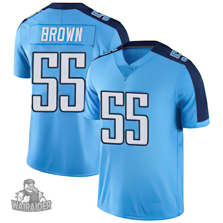 Men's Tennessee Titans #55 Jayon Brown Light Blue Limited Jersey
