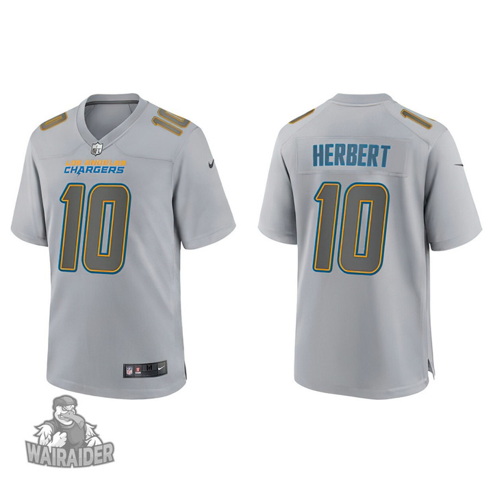 Men's Justin Herbert Los Angeles Chargers Gray Atmosphere Fashion Game Jersey