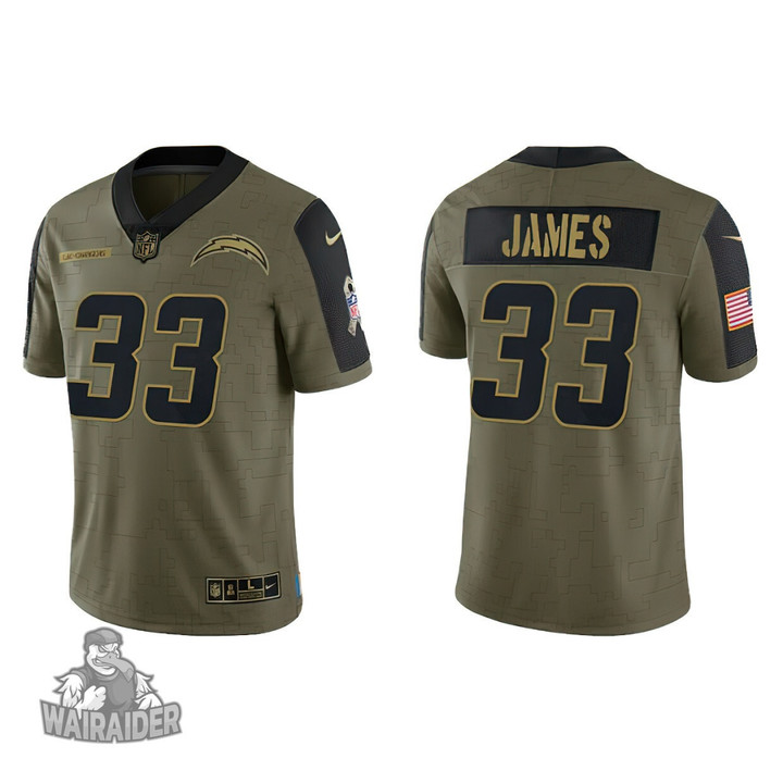 Men's Los Angeles Chargers Derwin James Olive 2021 Salute To Service Jersey