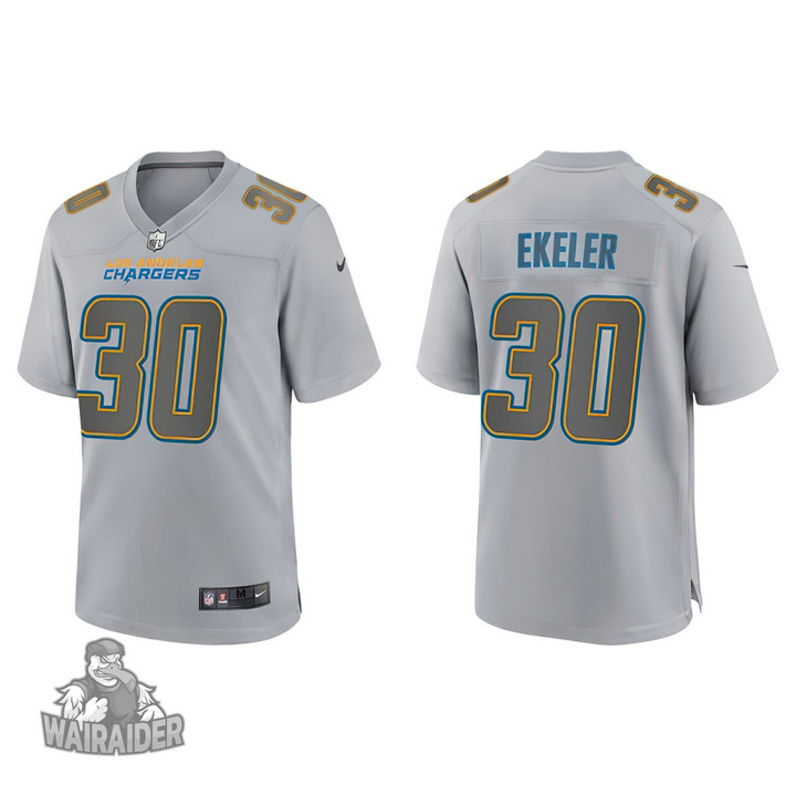 Men's Austin Ekeler Los Angeles Chargers Gray Atmosphere Fashion Game Jersey