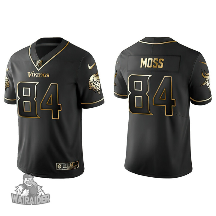 Men's Minnesota Vikings Randy Moss Black Golden Edition Jersey