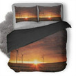 Wind Turbines Sunrise Bedding Set , Comforter Set