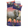 White Lusitano Horse Print Bedding Sets , Comforter Set